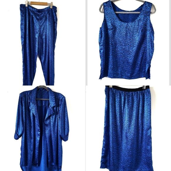 Vintage Blue Leopard Matching Set - Picture 1 of 10